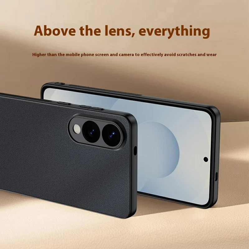 Capa para Samsung Galaxy S25 Edge em Couro Sintético com PC + TPU Anti-Queda - Preto