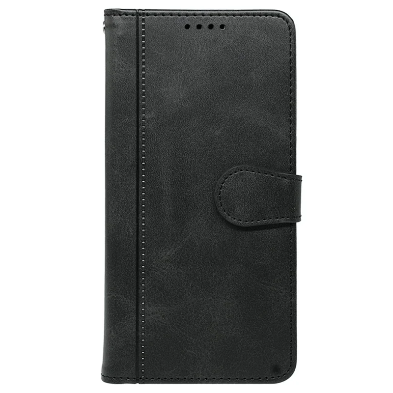 For Xiaomi Redmi Note 14 Pro+ 5G Case Calf Texture Leather Stand Book Style Phone Cover - Black