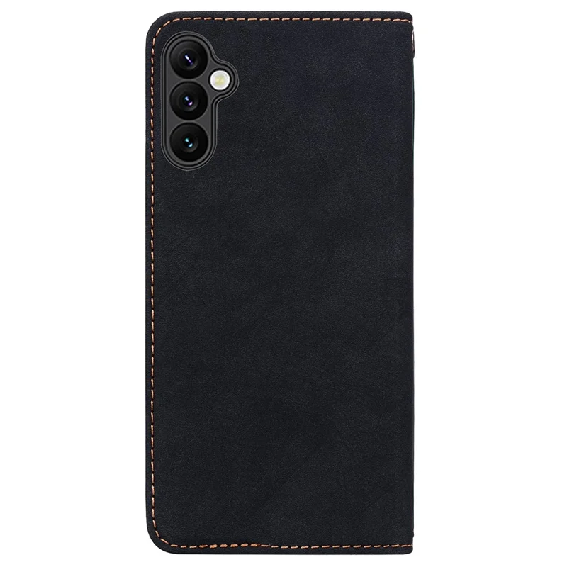 Telefoonhoesje voor Samsung Galaxy A16 4G / 5G / A26 5G met lijnenpatroon, portemonnee, lederen cover met riempje - Zwart