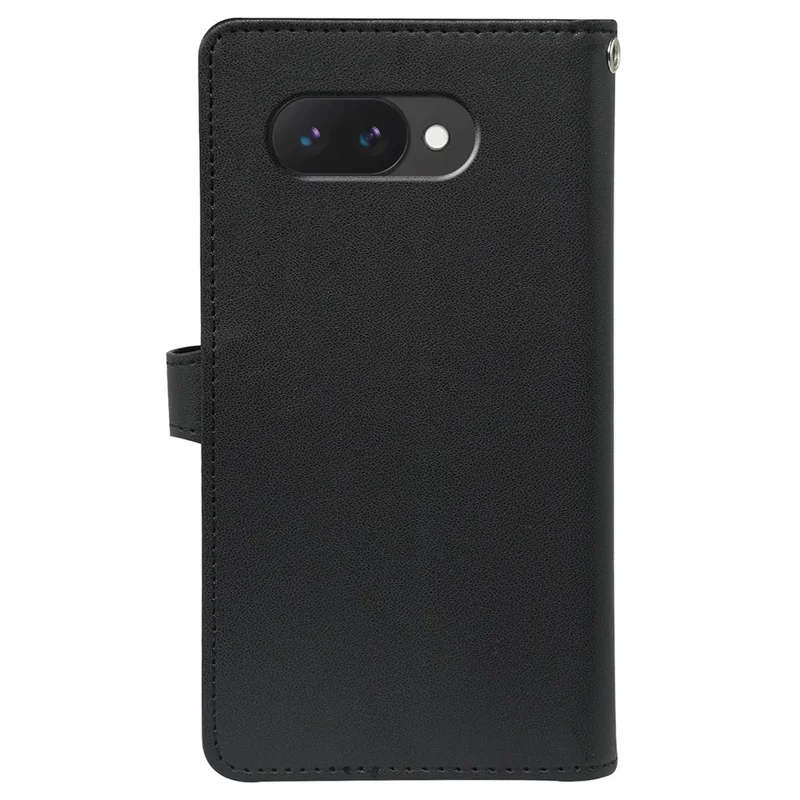 For Google Pixel 9a Case with 9 Card Slots PU Leather Stand Phone Cover - Black