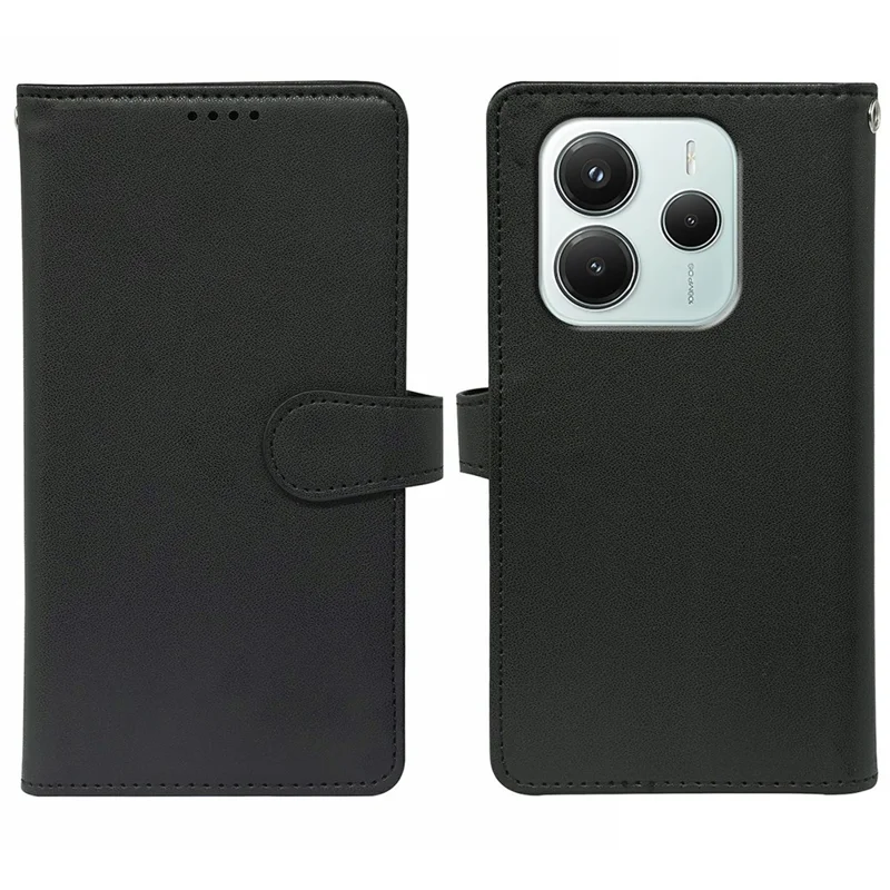 For Xiaomi Redmi Note 14 4G (163.25mm) Case with 9 Card Slots PU Leather Stand Phone Cover - Black