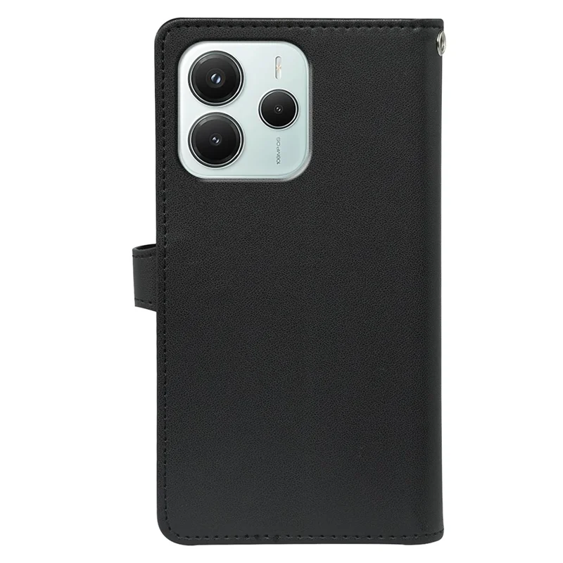 For Xiaomi Redmi Note 14 4G (163.25mm) Case with 9 Card Slots PU Leather Stand Phone Cover - Black
