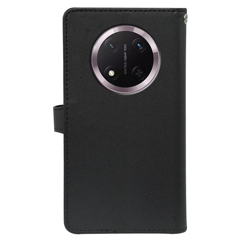 For Honor Magic7 Lite 5G / X9c 5G / X60 Pro 5G Case with 9 Card Slots PU Leather Stand Phone Cover - Black