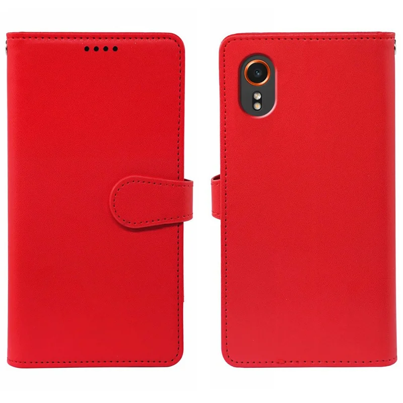 For Samsung Galaxy Xcover7 Case with 9 Card Slots PU Leather Stand Phone Cover - Red