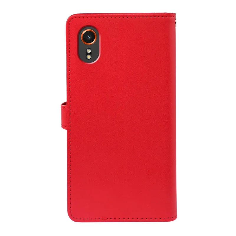 For Samsung Galaxy Xcover7 Case with 9 Card Slots PU Leather Stand Phone Cover - Red