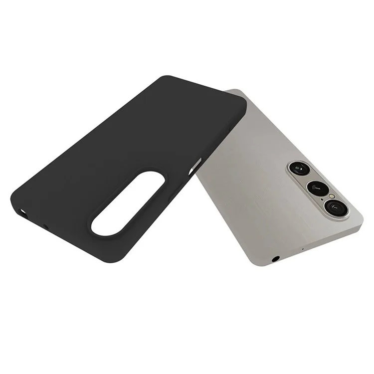 Étui pour Sony Xperia 1 VII Coque arrière souple mate en TPU Noir, Grande découpe