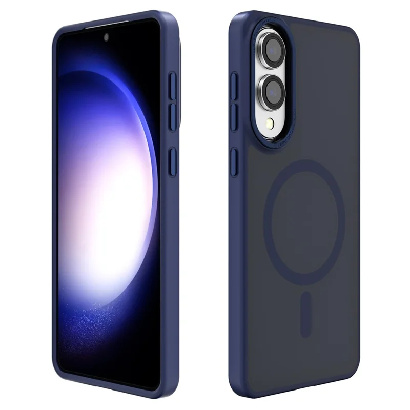 For Samsung Galaxy S25 Edge Magnetic Case TPU + PC Matte Phone Cover - Sapphire