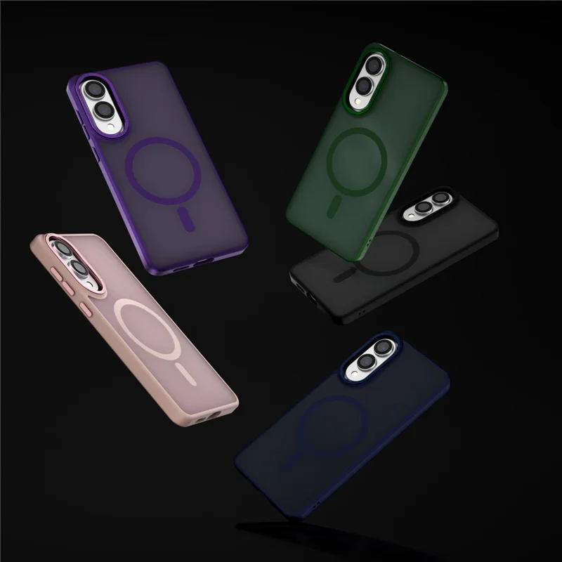 For Samsung Galaxy S25 Edge Magnetic Case TPU + PC Matte Phone Cover - Sapphire