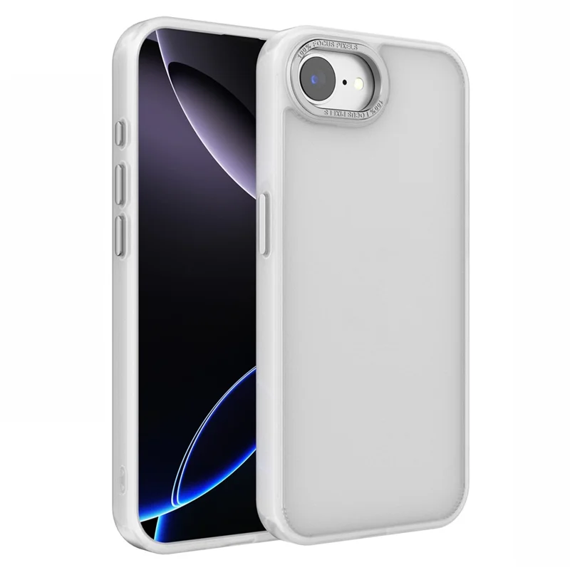 For iPhone 16e hoesje Skin-Touch PC + TPU doorzichtig mat telefoonhoesje - Wit
