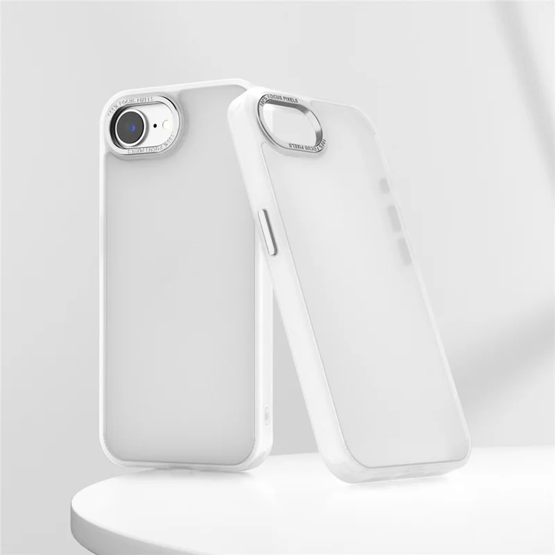 For iPhone 16e hoesje Skin-Touch PC + TPU doorzichtig mat telefoonhoesje - Wit