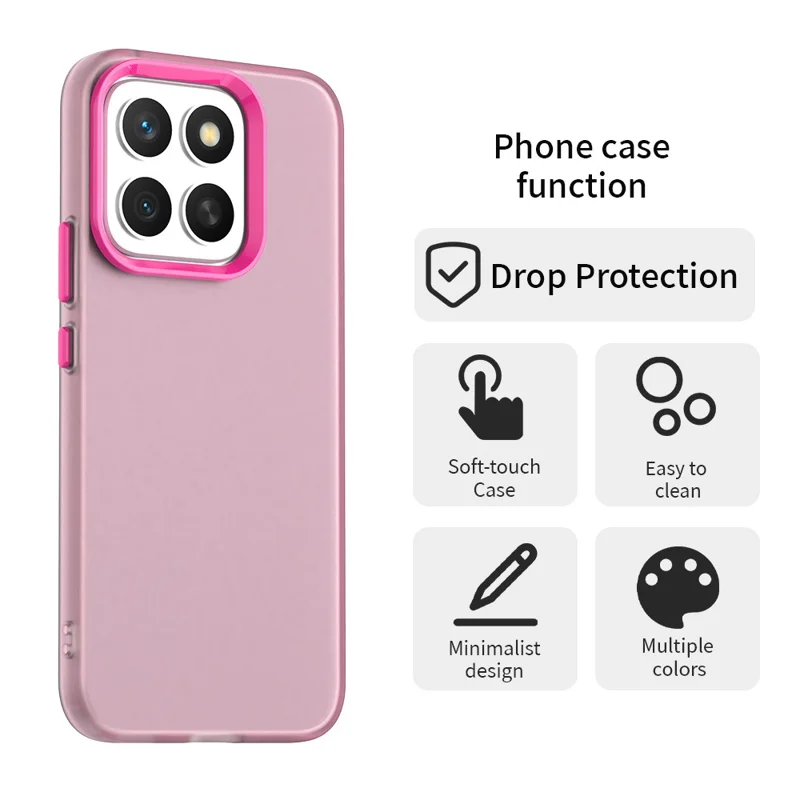 For Honor X8c 4G Case PC + TPU + PET Matte Anti-Drop Phone Back Cover - Red