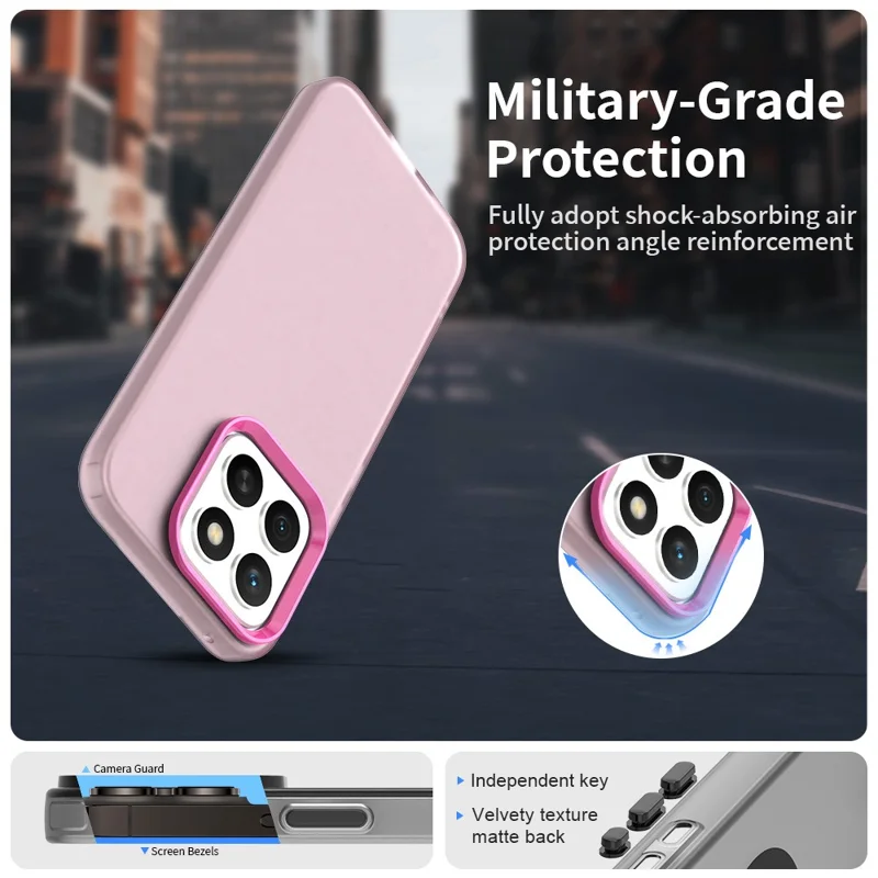 For Honor X8c 4G Case PC + TPU + PET Matte Anti-Drop Phone Back Cover - Red