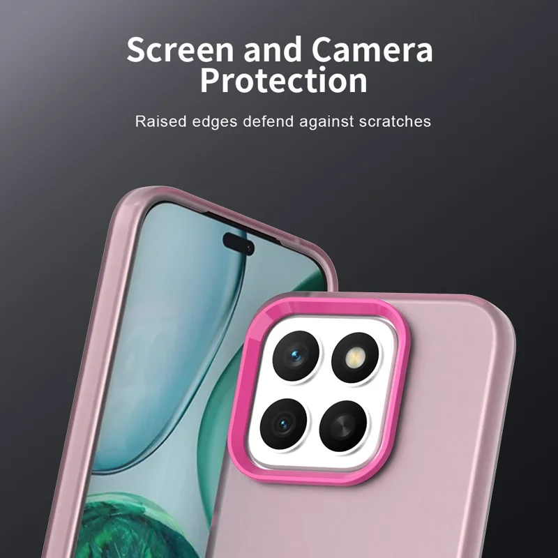 For Honor X8c 4G Case PC + TPU + PET Matte Anti-Drop Phone Back Cover - Red