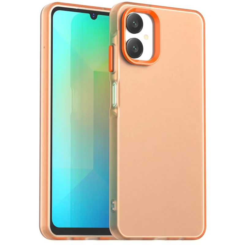For Samsung Galaxy A06 5G Case PC + TPU + PET Matte Anti-Drop Phone Back Cover - Orange