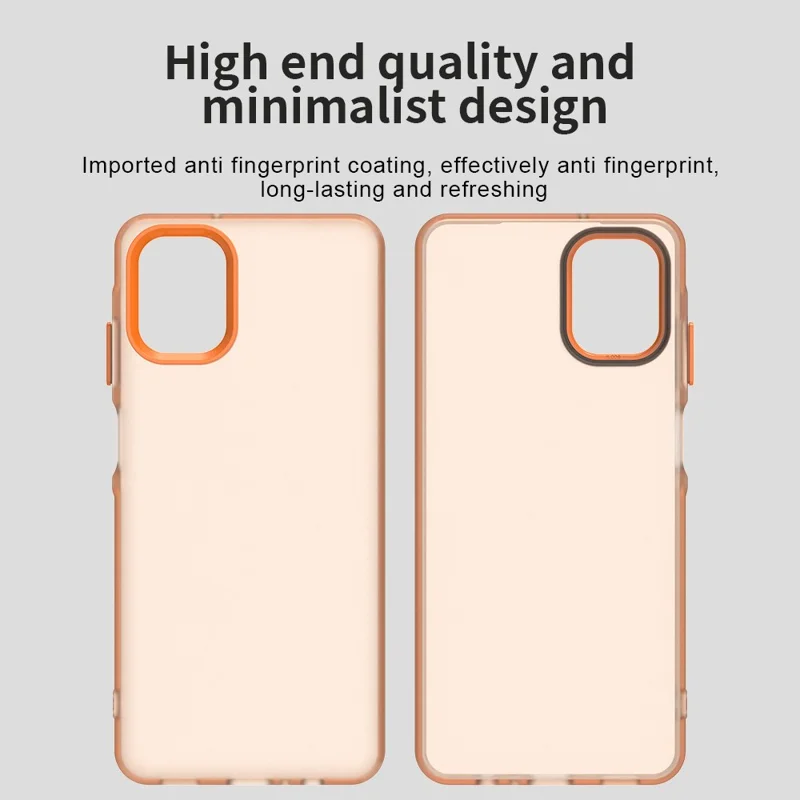 For Samsung Galaxy A06 5G Case PC + TPU + PET Matte Anti-Drop Phone Back Cover - Orange