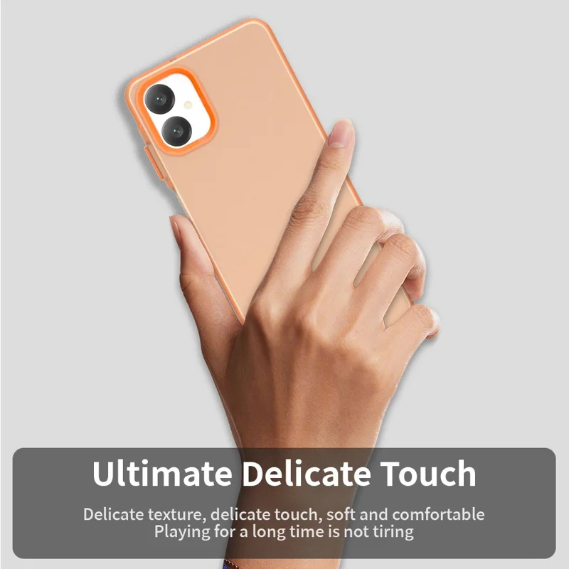 For Samsung Galaxy A06 5G Case PC + TPU + PET Matte Anti-Drop Phone Back Cover - Orange