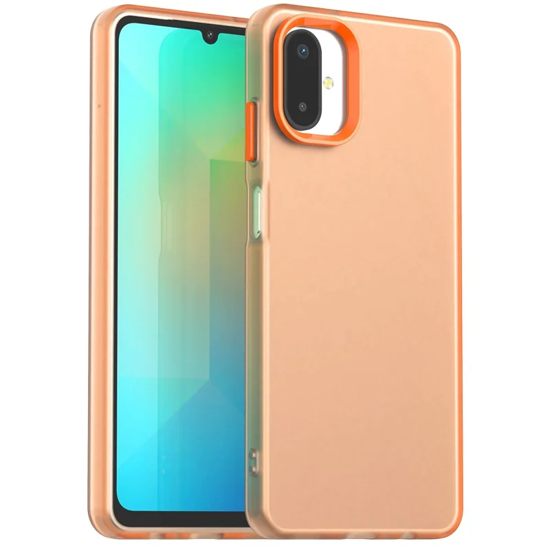 Cover per Samsung Galaxy F06 5G / M06 5G in PC + TPU + PET Opaco Antiurto per Retro Telefono - Arancione