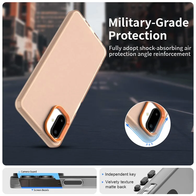 Cover per Samsung Galaxy F06 5G / M06 5G in PC + TPU + PET Opaco Antiurto per Retro Telefono - Arancione