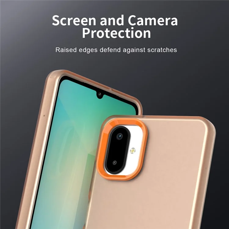 Cover per Samsung Galaxy F06 5G / M06 5G in PC + TPU + PET Opaco Antiurto per Retro Telefono - Arancione