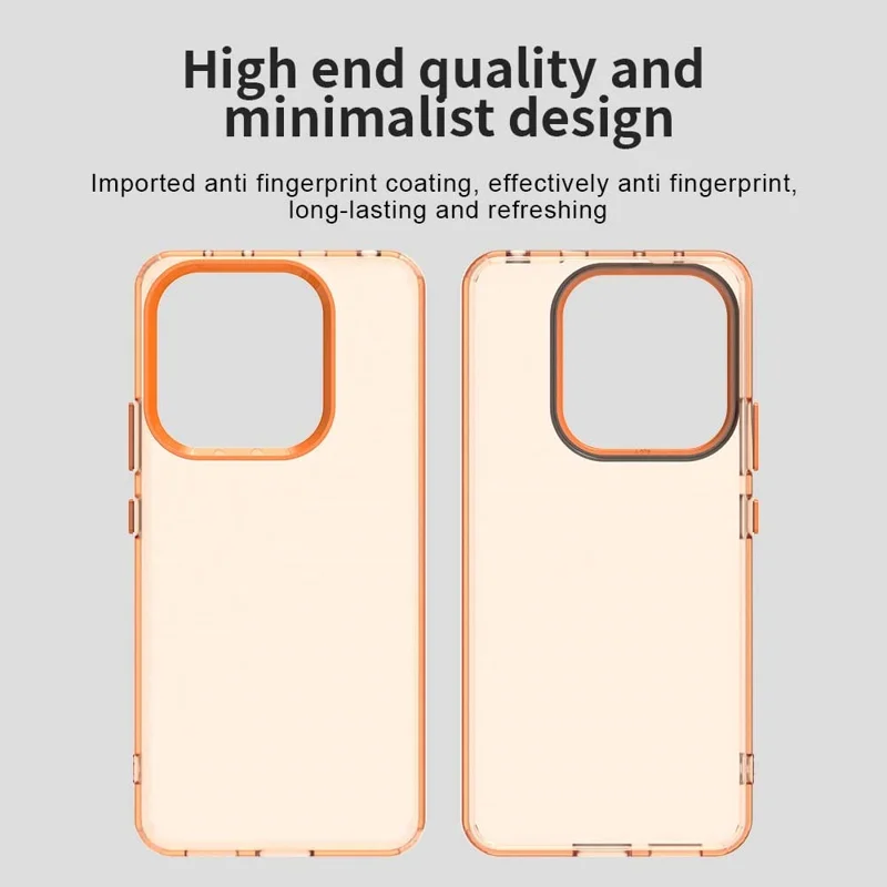 Telefoonhoesje voor Xiaomi Redmi Note 14 4G (163,25 mm) PC + TPU + PET, matte anti-val achterkant - Oranje