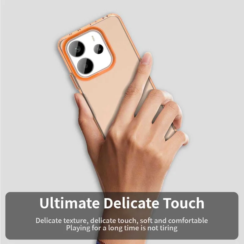 Telefoonhoesje voor Xiaomi Redmi Note 14 4G (163,25 mm) PC + TPU + PET, matte anti-val achterkant - Oranje