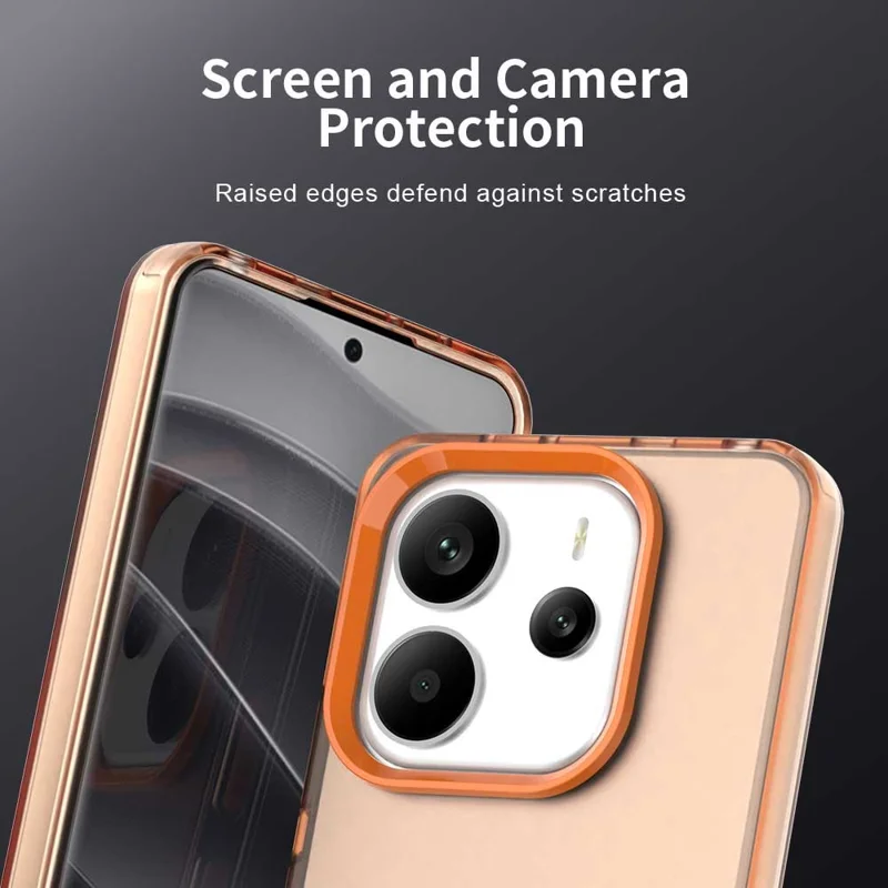 Telefoonhoesje voor Xiaomi Redmi Note 14 4G (163,25 mm) PC + TPU + PET, matte anti-val achterkant - Oranje