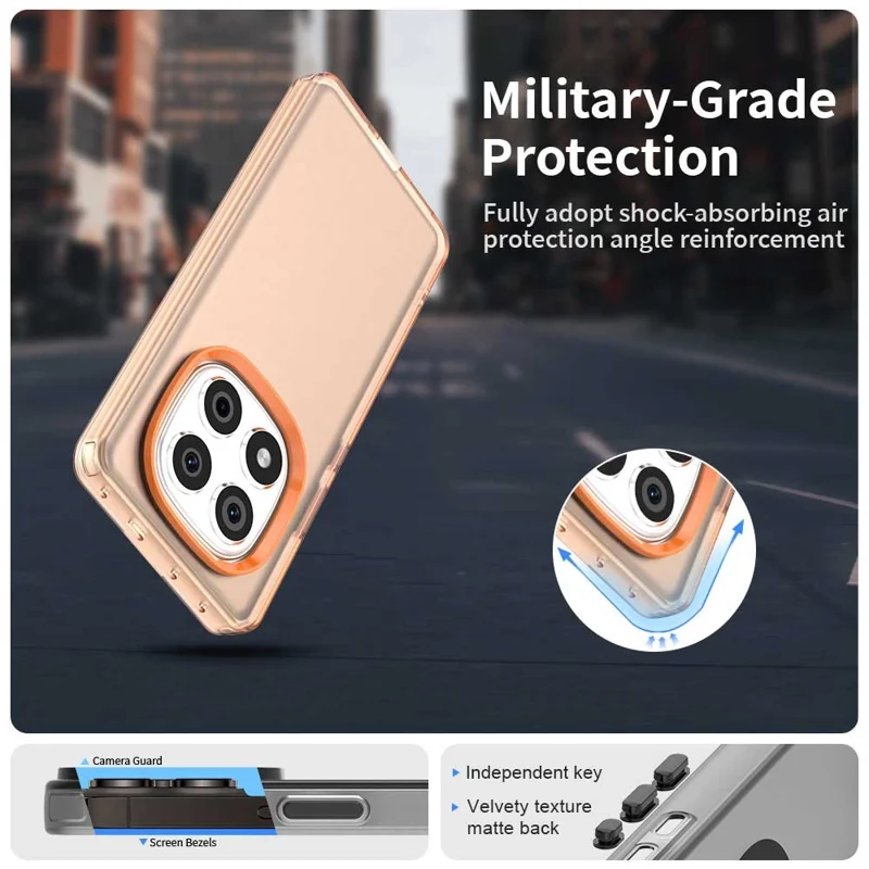 For Xiaomi Redmi Note 14 Pro 4G Case PC + TPU + PET Matte Anti-Drop Phone Back Cover - Orange