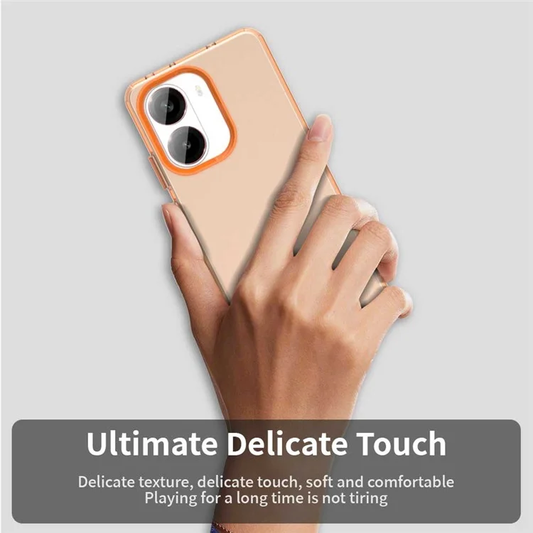 For Xiaomi Poco X7 Pro 5G  /  Redmi Turbo 4 5G Case PC + TPU + PET Matte Anti-Drop Phone Back Cover - Orange