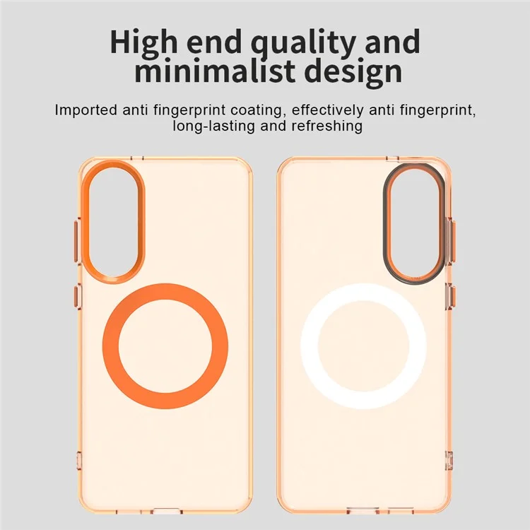 For Samsung Galaxy S25 Edge Case Compatible with MagSafe Anti Drop Hybrid Phone Back Cover - Orange