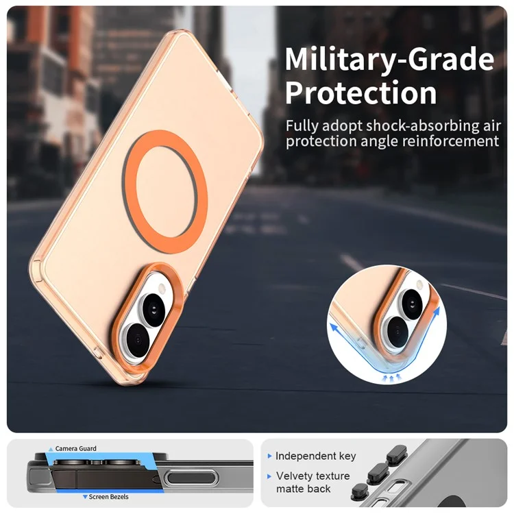 For Samsung Galaxy S25 Edge Case Compatible with MagSafe Anti Drop Hybrid Phone Back Cover - Orange