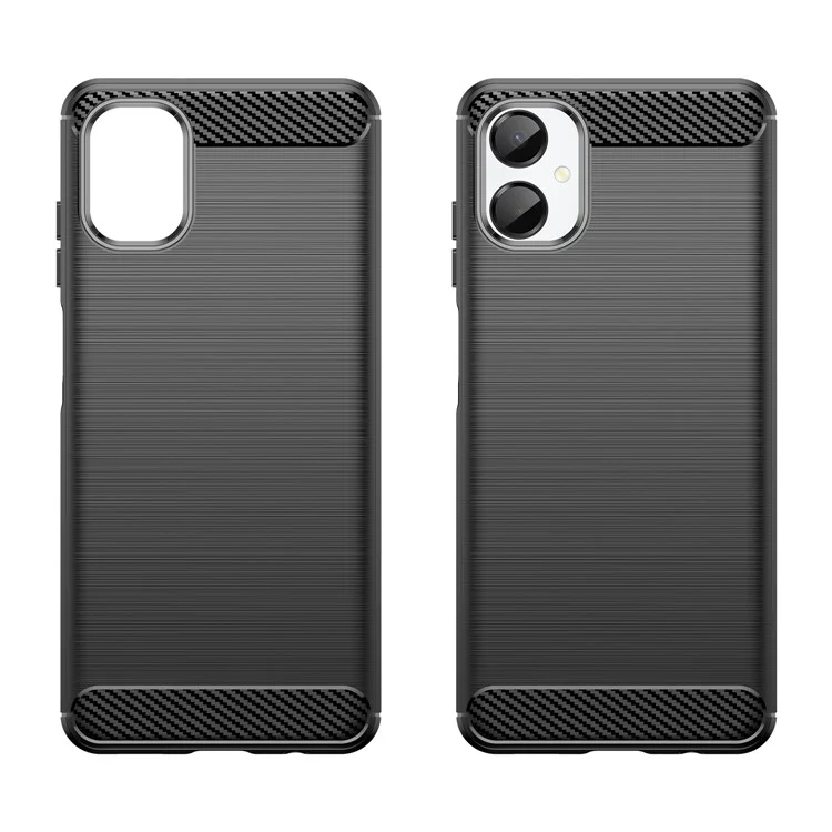 Funda Protectora para Samsung Galaxy A06 5G con Textura de Fibra de Carbono Cepillada - Negro