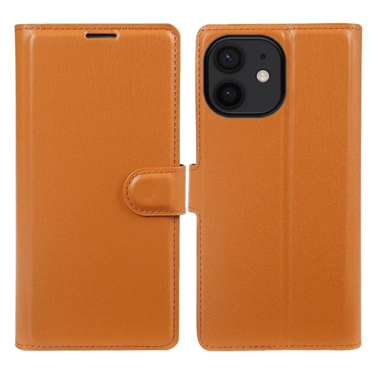 Étui support pour iPhone 12 en matériaux biosourcés Éco-responsable RPET RPVB - Housse de téléphone fine avec portefeuille - Orange