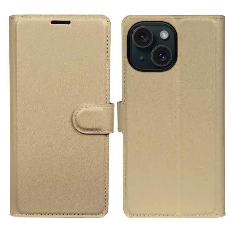 For iPhone 13 Stand Case Biobased Eco-Friendly RPET RPVB Slim Phone Cover with Wallet - Khaki