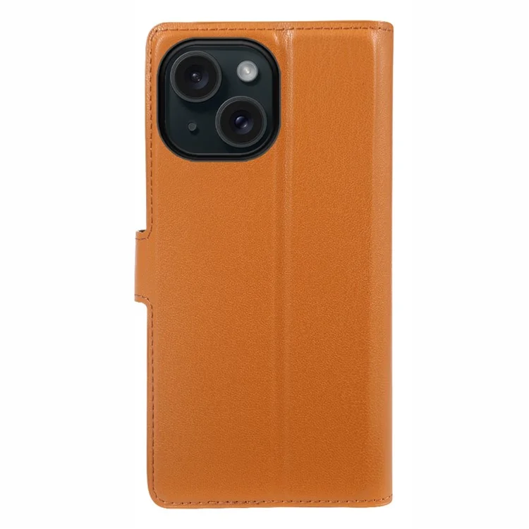 For iPhone 15 Stand Case Biobased Eco-Friendly RPET RPVB Slim Phone Cover with Wallet - Orange