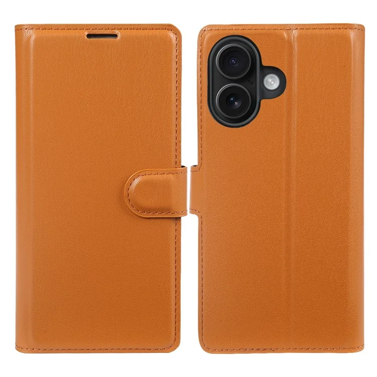For iPhone 16 Stand Case Biobased Eco-Friendly RPET RPVB Slim Phone Cover with Wallet - Orange