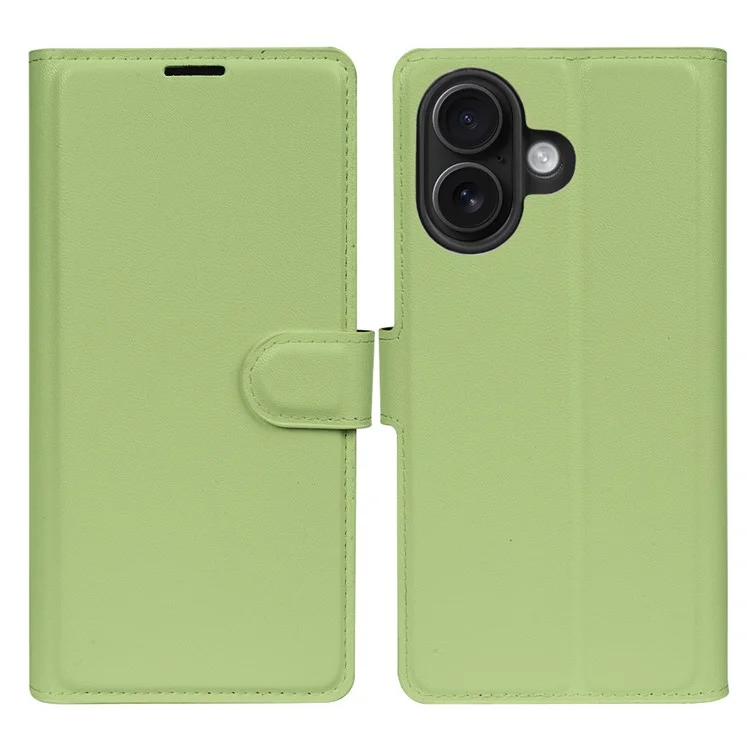 Capa com Suporte para iPhone 16 Plus Biológica Eco-Amigável RPET RPVB Slim com Carteira - Verde Claro