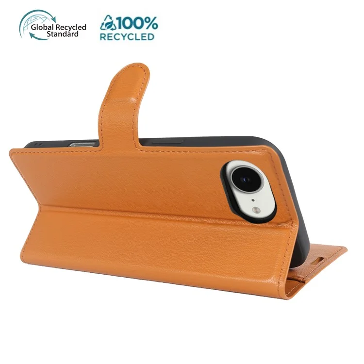 Capa com Suporte para iPhone 16e Ecológica Biológica RPET RPVB Slim com Carteira - Laranja