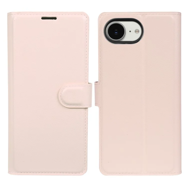 For iPhone 16e Stand Case Biobased Eco-Friendly RPET RPVB Slim Phone Cover with Wallet - Pink