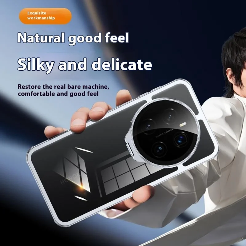 For Honor Magic7 Pro 5G Case Heat Dissipation TPU + PC Clear Phone Back Cover with Glass Lens Guard