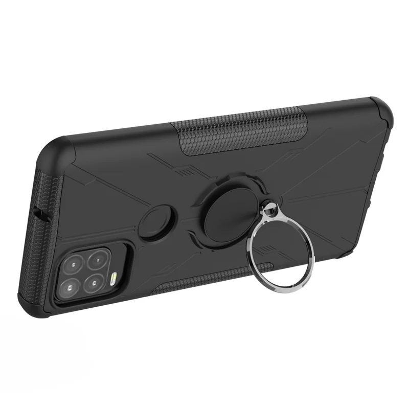 Pour Motorola Moto G Stylus 5G (2021) Soft TPU Hard PC Back Anti-fingerprints Téléphone Bague Rendre de la Bague - le Noir