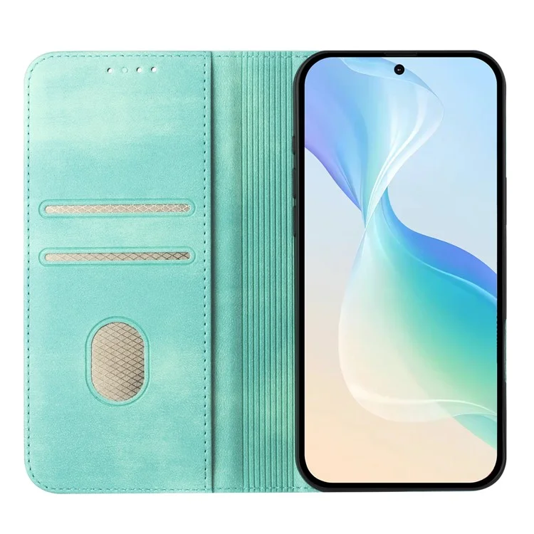For Samsung Galaxy A56 5G Wallet Case Retro Texture RFID Blocking Leather Phone Cover - Mint Green