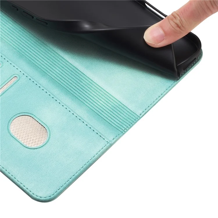 For Samsung Galaxy A56 5G Wallet Case Retro Texture RFID Blocking Leather Phone Cover - Mint Green