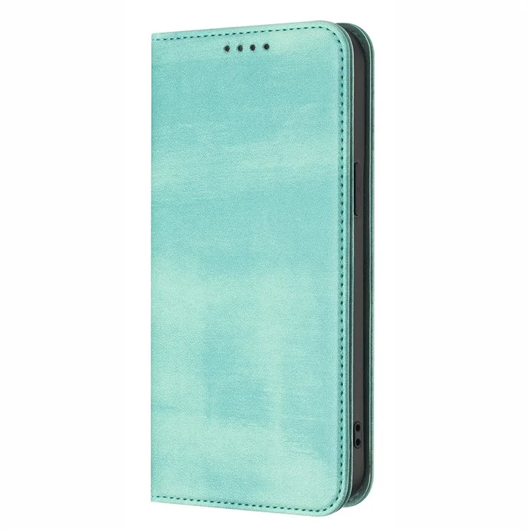 For Samsung Galaxy A56 5G Wallet Case Retro Texture RFID Blocking Leather Phone Cover - Mint Green