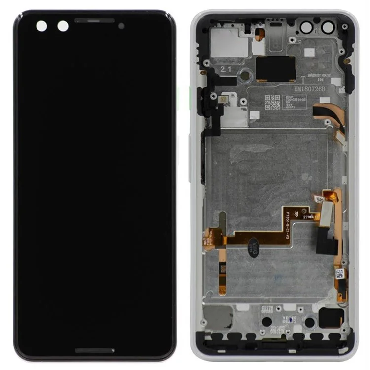 Für Google Pixel 3 G013A OEM-Qualität S OLED-Bildschirm und Digitizer-Einheit + Rahmen (Ohne Logo) - Weiß