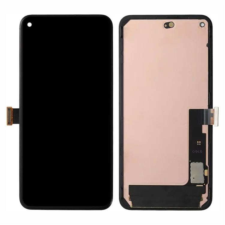 Para Google Pixel 5 GD1YQ, GTT9Q, G5NZ6 Montagem de Tela OLED e Digitalizador de Qualidade OEM + Moldura (Sem Logo) - Laranja