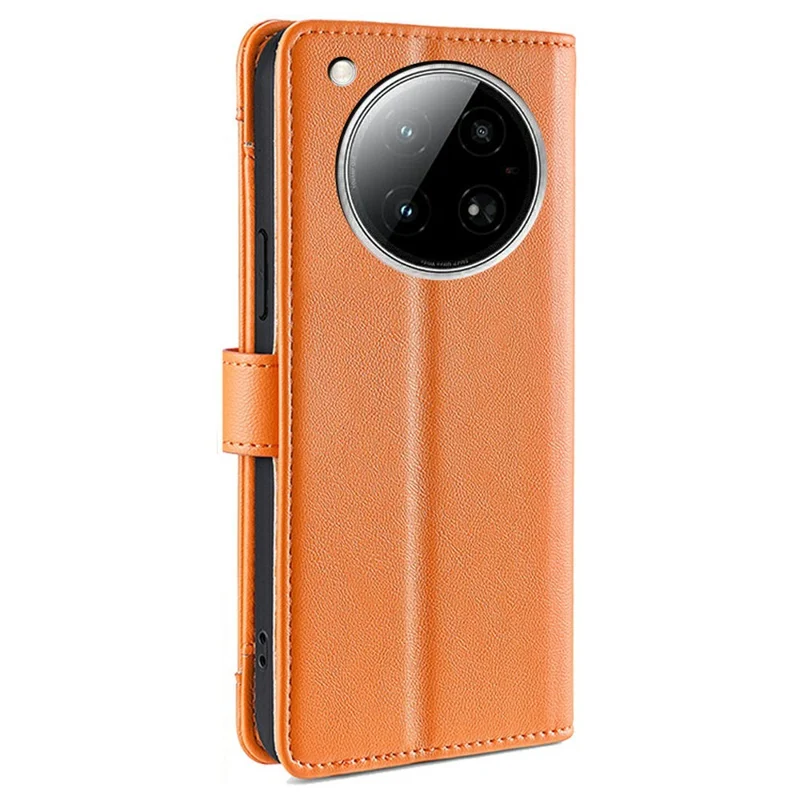 For Infinix Zero 40 4G Leather Case Zipper Pocket Wallet Phone Cover with 2 Straps - Orange