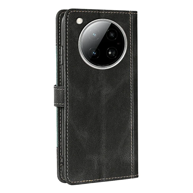 For Infinix Zero 40 4G Case Leather Wallet Phone Cover with Straw Hat Magnetic Clasp - Black