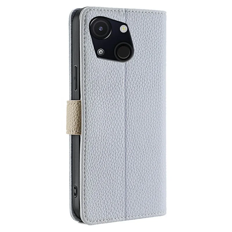 For itel A50C Case Mirror Wallet Leather Phone Cover with Chain Shoulder Strap - Blue