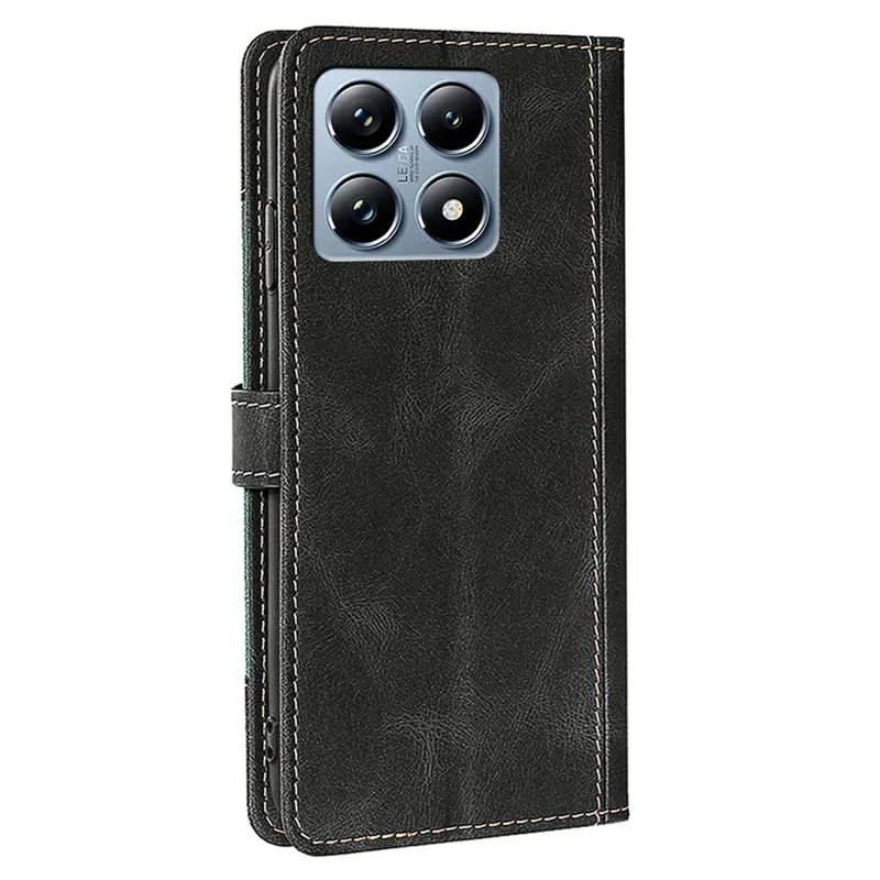 Custodia per Xiaomi 14T Pro in Pelle con Portafoglio e Chiusura Magnetica a Forma di Cappello di Paglia - Nero