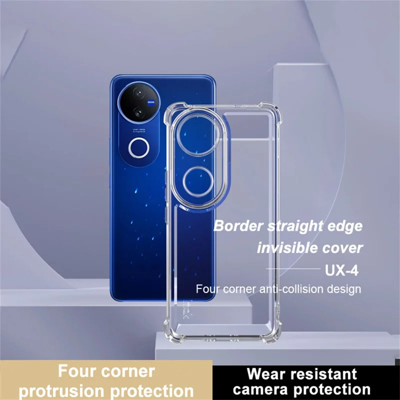 IMAK UX-4 Series For vivo V50e 5G / V50 5G Case Straight Frame Four Corner Shockproof Clear TPU Cover